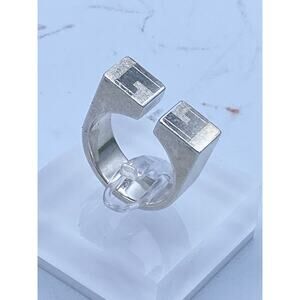 Gucci Sterling Silver GG Open Ring – Size 10